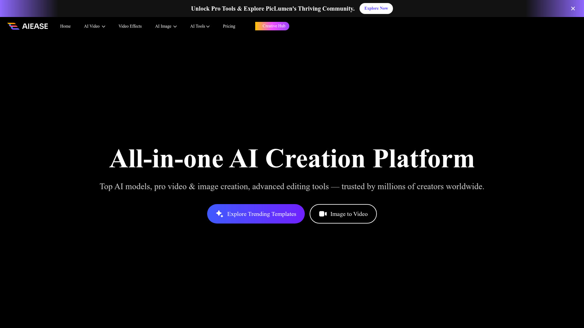 Screenshot of the AIEASE homepage