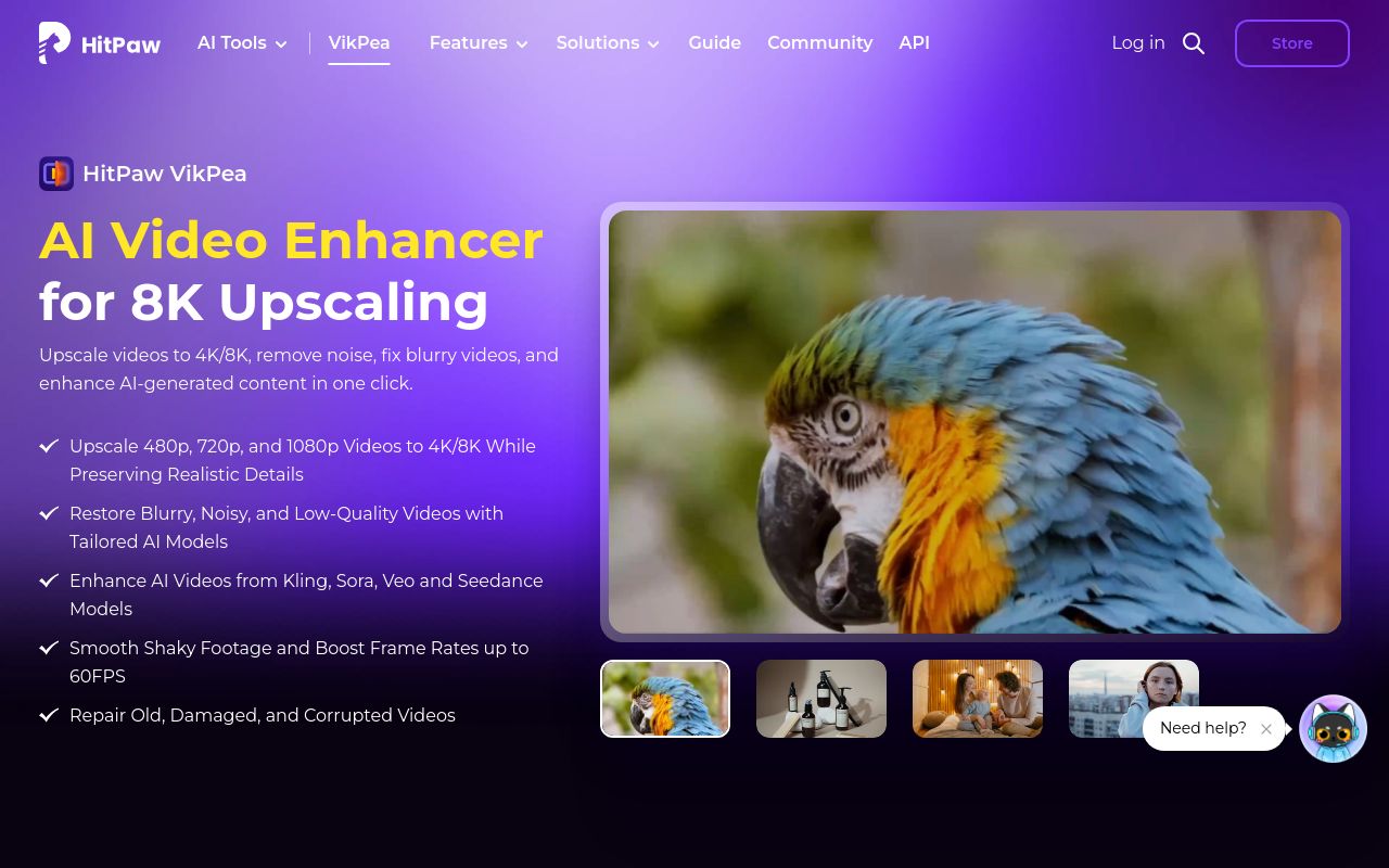 Screenshot of the HitPaw VikPea homepage