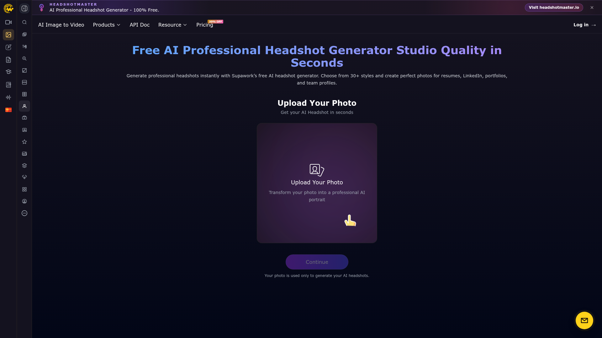 Screenshot of the Supawork homepage